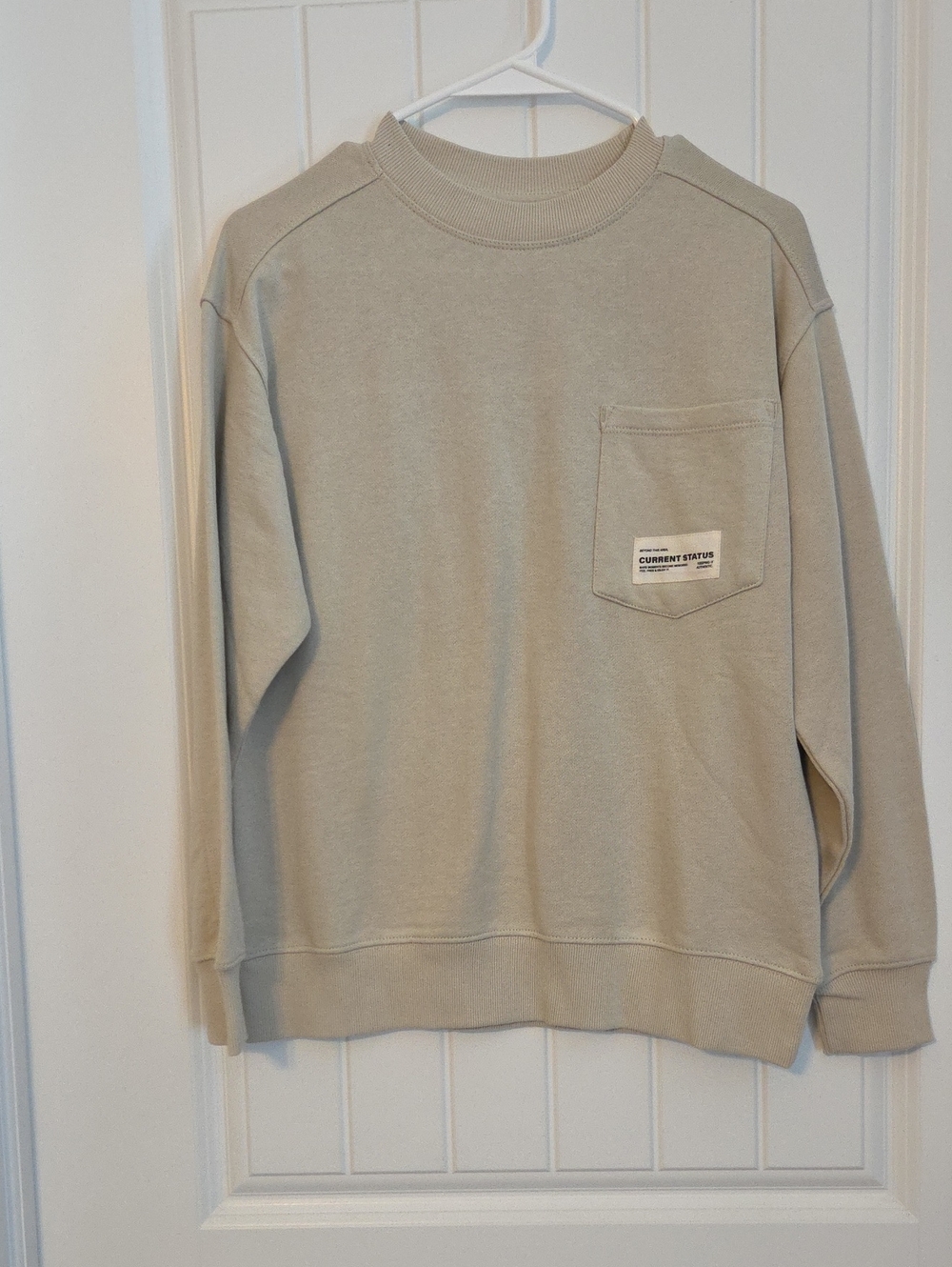 ZARA Boy's Crewneck Pocket Sweater in Light Beige -